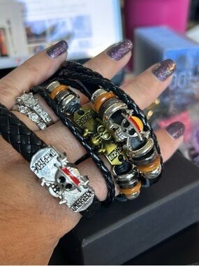 3 one piece anime leather bracelets